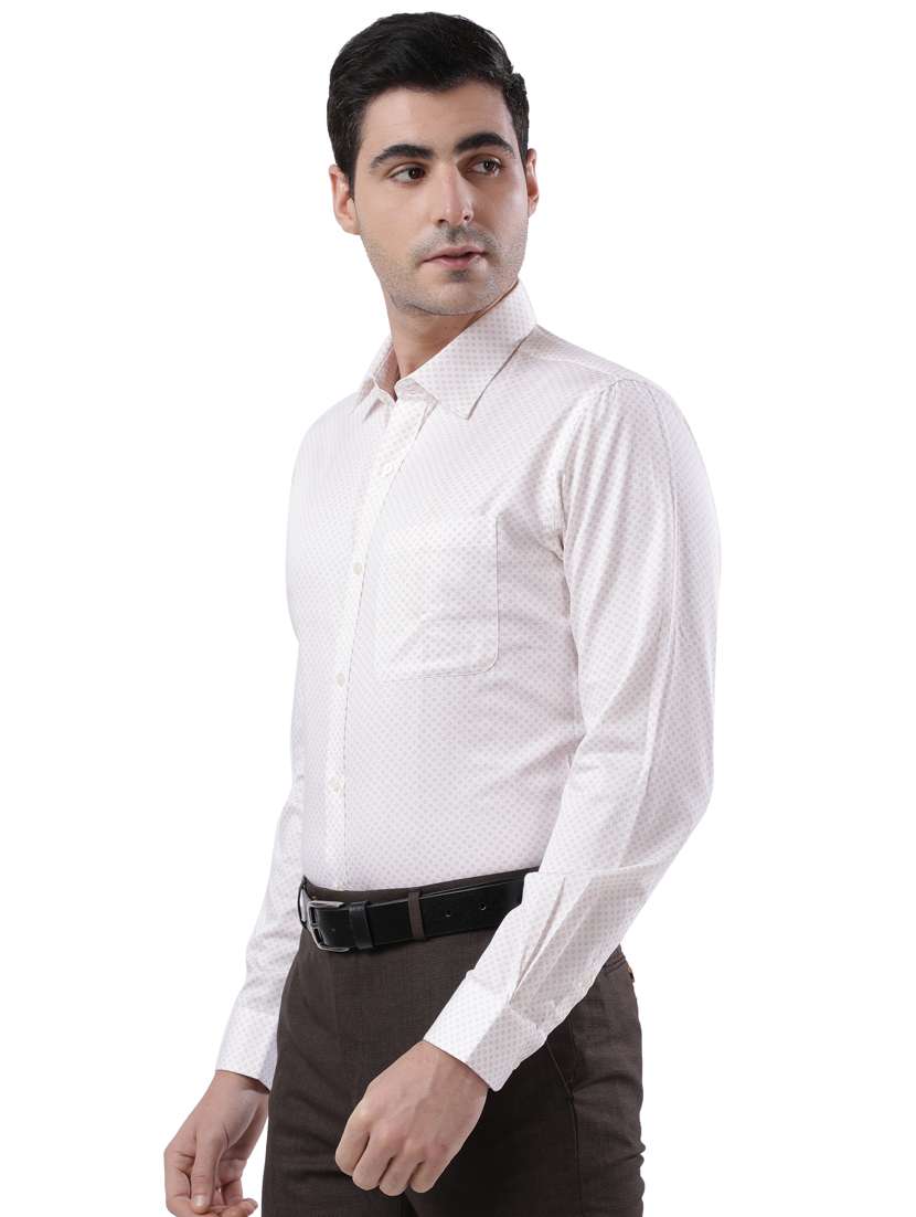 white printed formal shirt - 17738032 -  Standard Image - 1