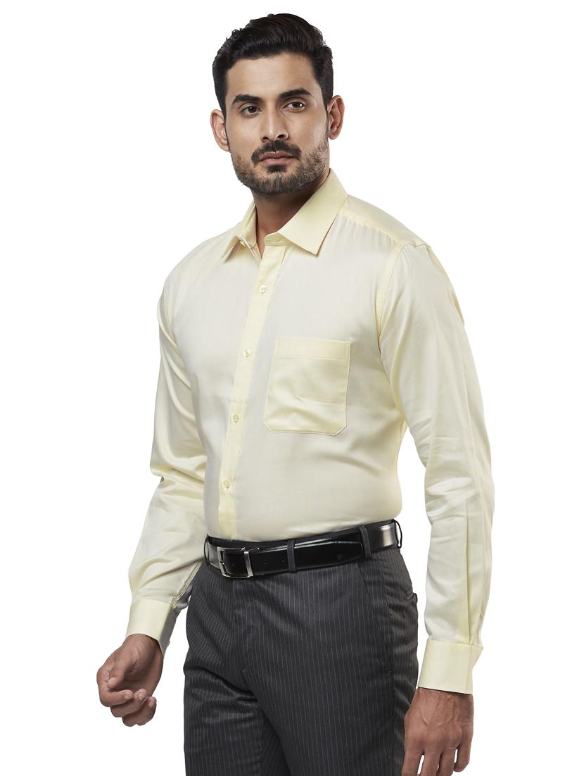 yellow solid formal shirt - 17738035 - Standard Image - 1