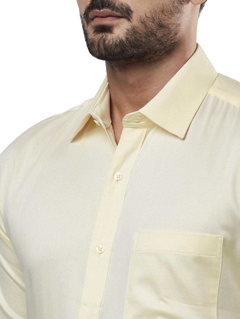 yellow solid formal shirt - 17738035 - Standard Image - 4
