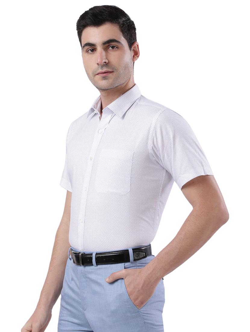 white printed formal shirt - 17738038 - Standard Image - 1