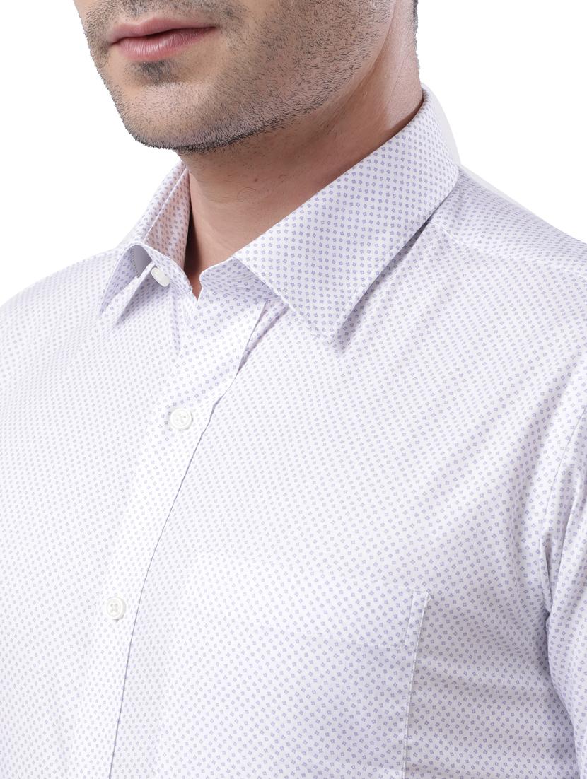 white printed formal shirt - 17738038 - Standard Image - 4