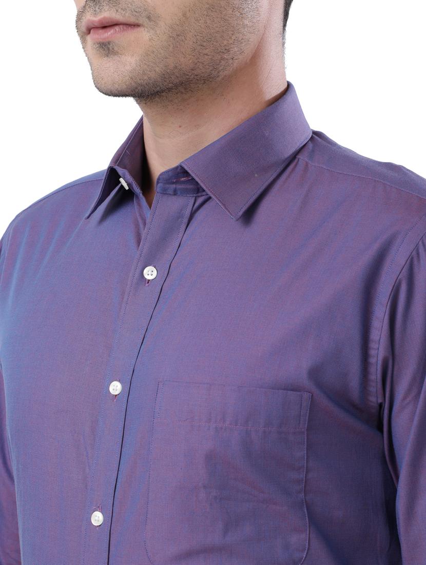 purple solid formal shirt - 17738041 - Standard Image - 4