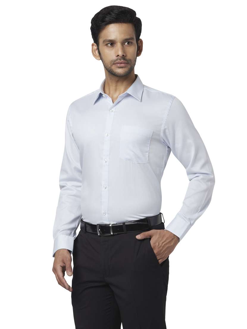 light blue solid formal shirt - 17738077 - Standard Image - 1