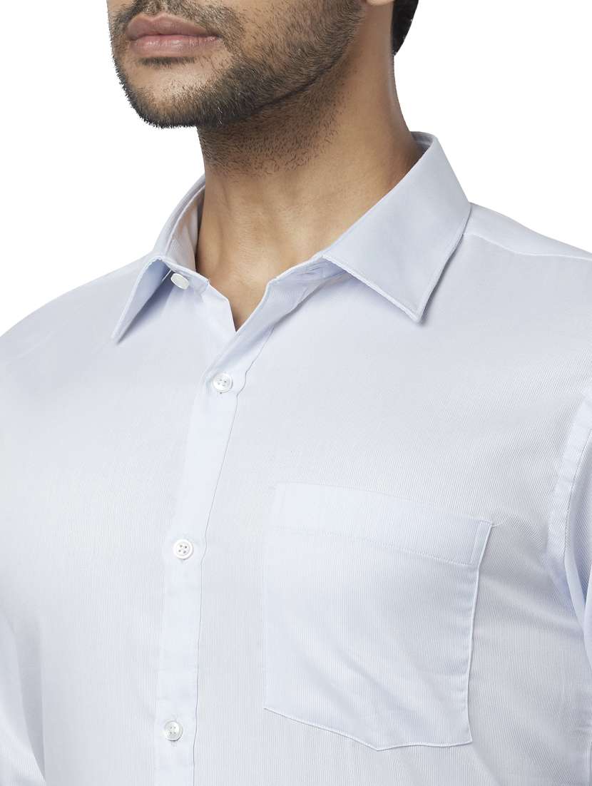 light blue solid formal shirt - 17738077 - Standard Image - 4