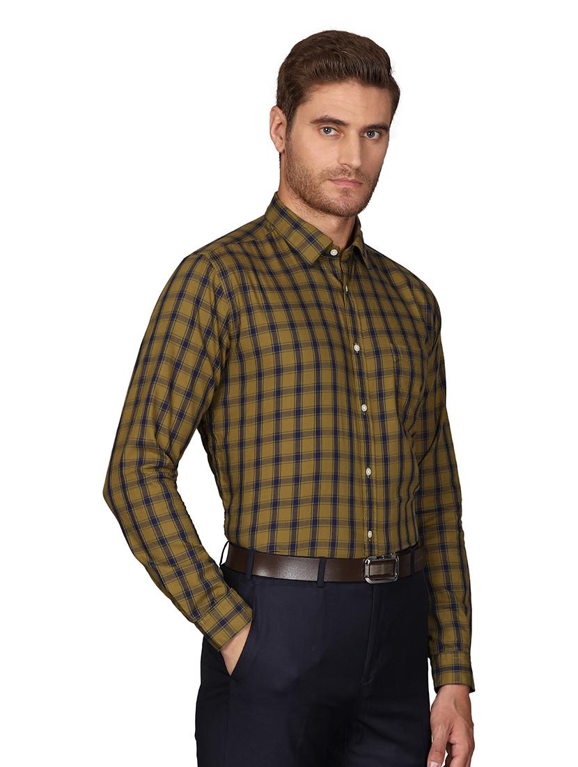 olive green checkered formal shirt - 17738089 -  Standard Image - 1