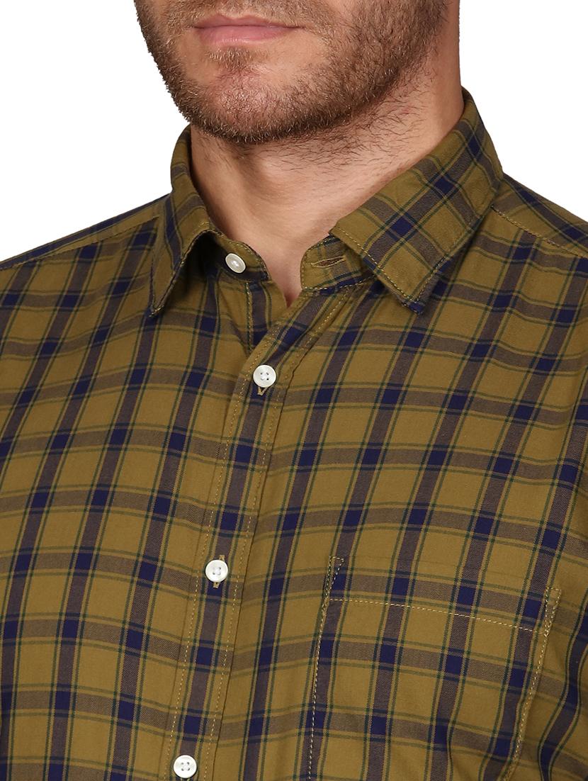 olive green checkered formal shirt - 17738089 - Standard Image - 4