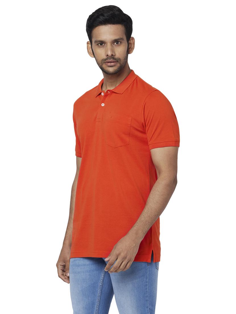 orange solid polo t-shirt - 17738100 - Standard Image - 1