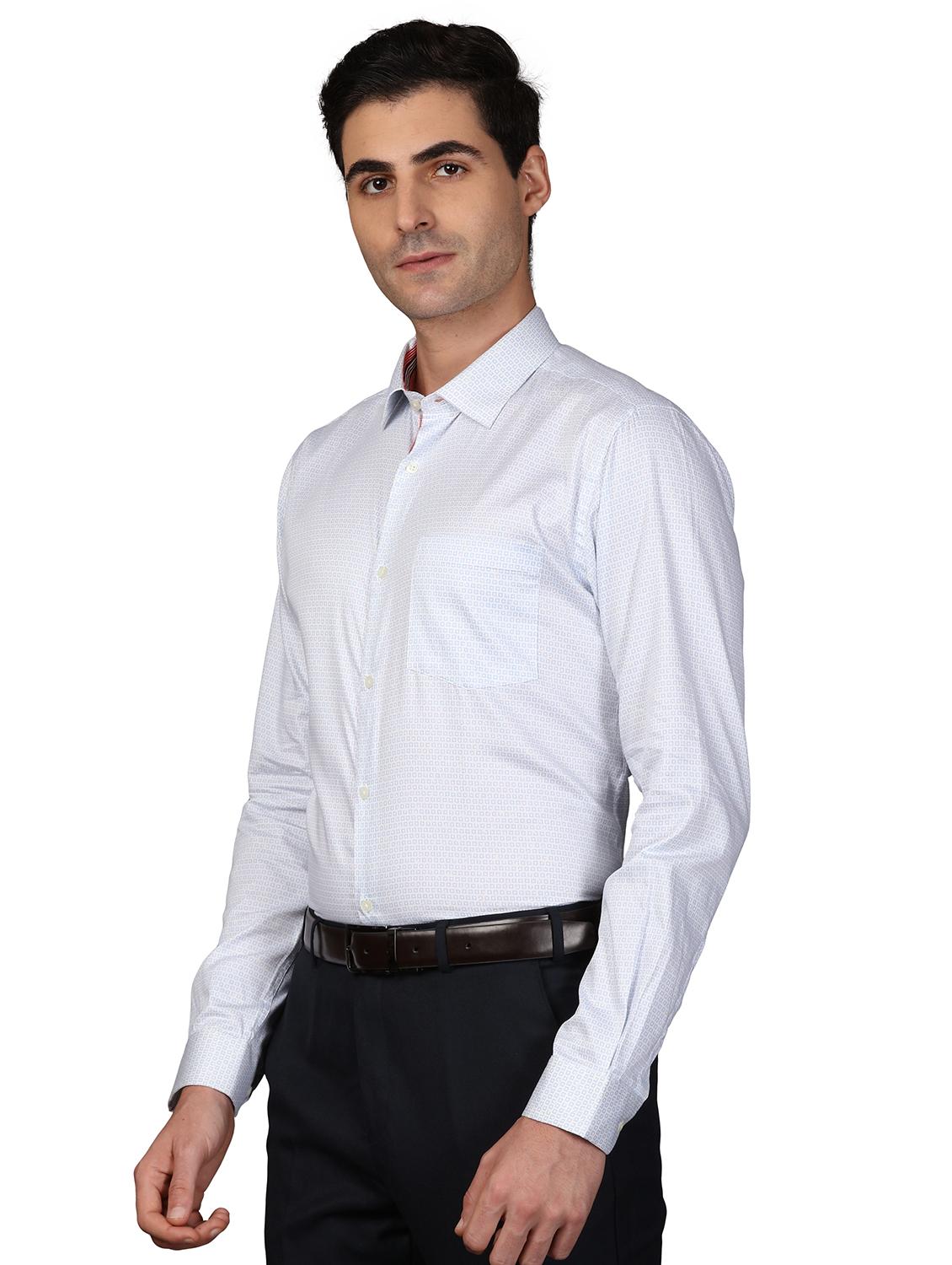 blue printed formal shirt - 17738136 - Standard Image - 1