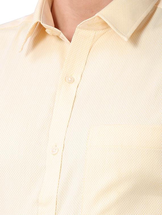 yellow self design formal shirt - 17738150 - Standard Image - 4