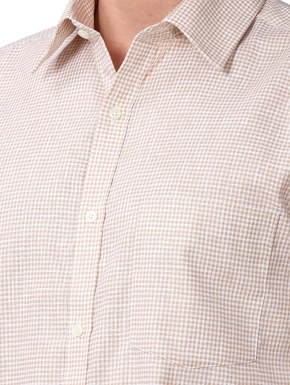 beige checkered formal shirt - 17738151 - Standard Image - 4