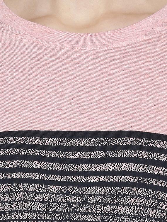 round neck color block tee - 17738275 - Standard Image - 4