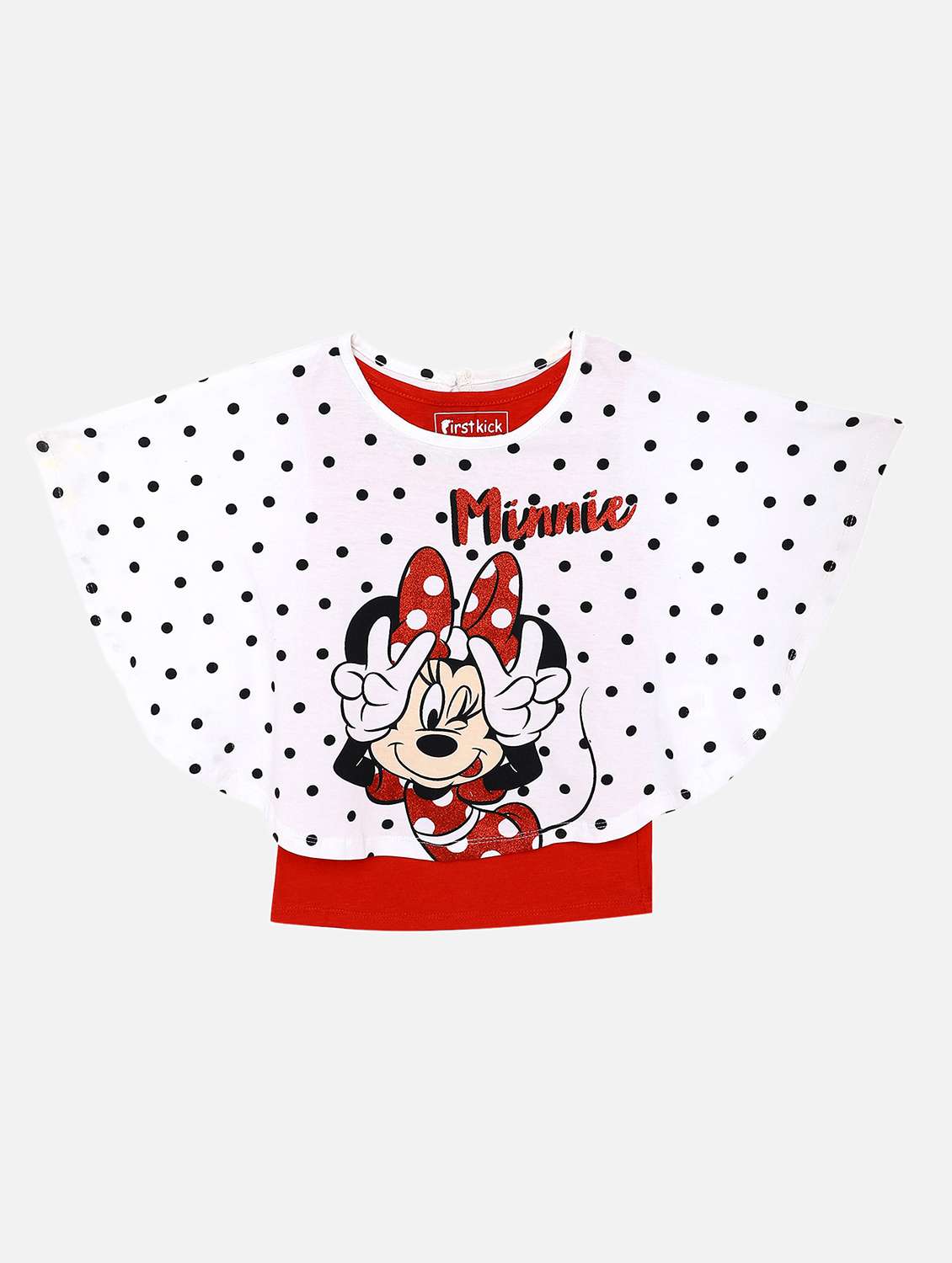 white polka dot regular top