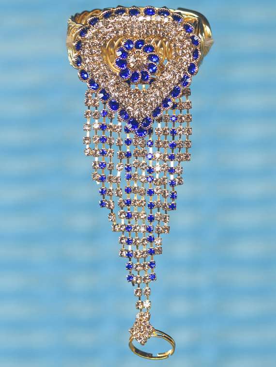 blue gold bangle bracelet