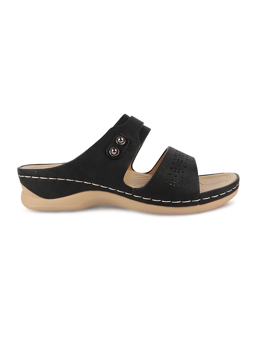 calzado womens's casualwear slip-on beige color platform heels slippers - 17739156 -  Standard Image - 1