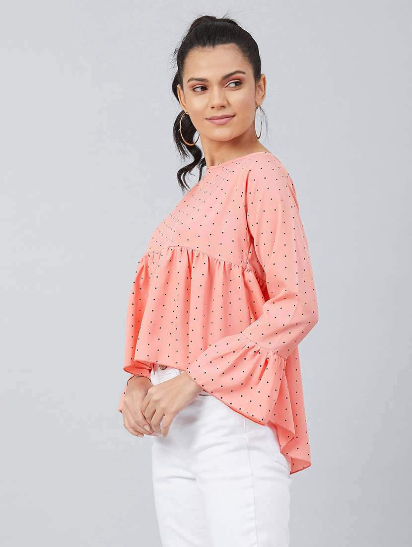 women's peplum crew neck top