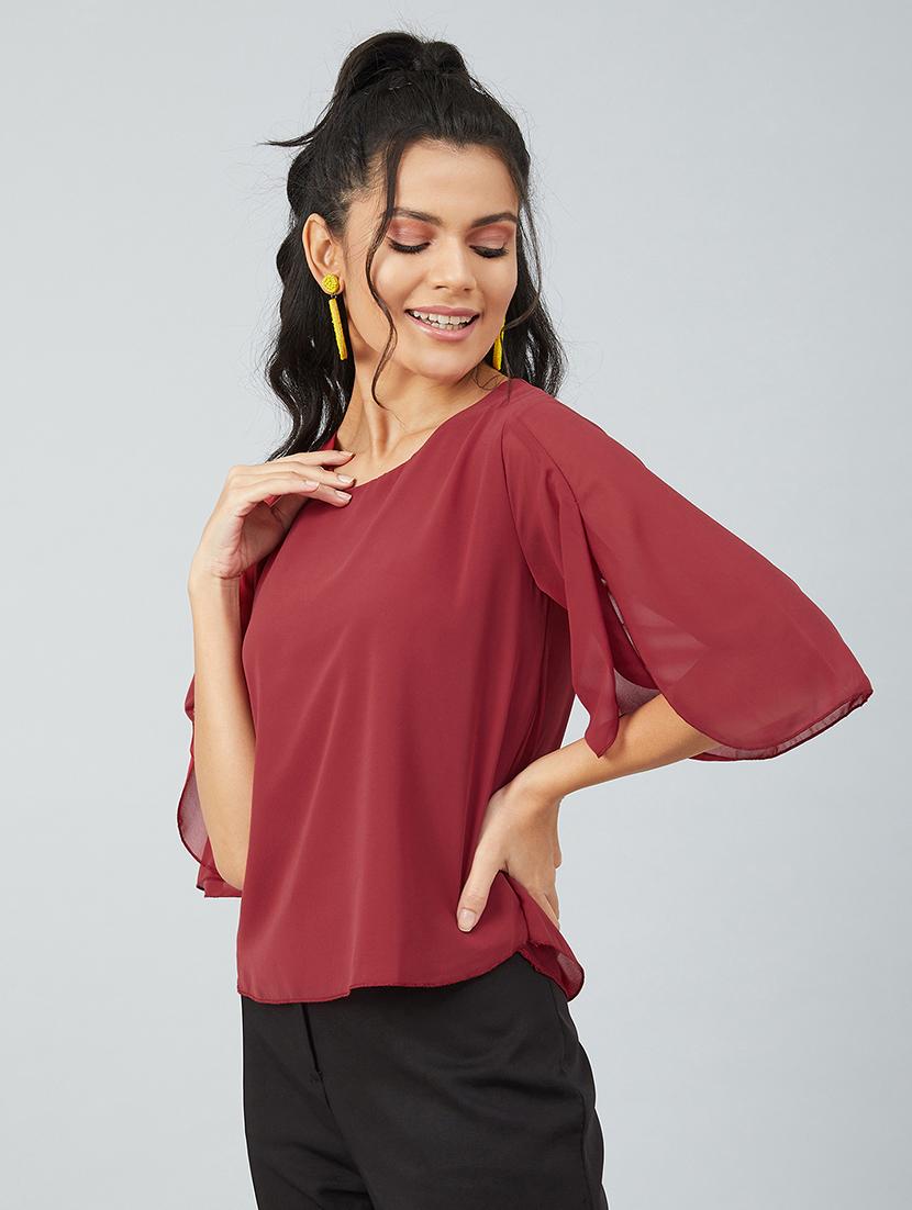 women's straight round neck top - 17739282 -  Standard Image - 1