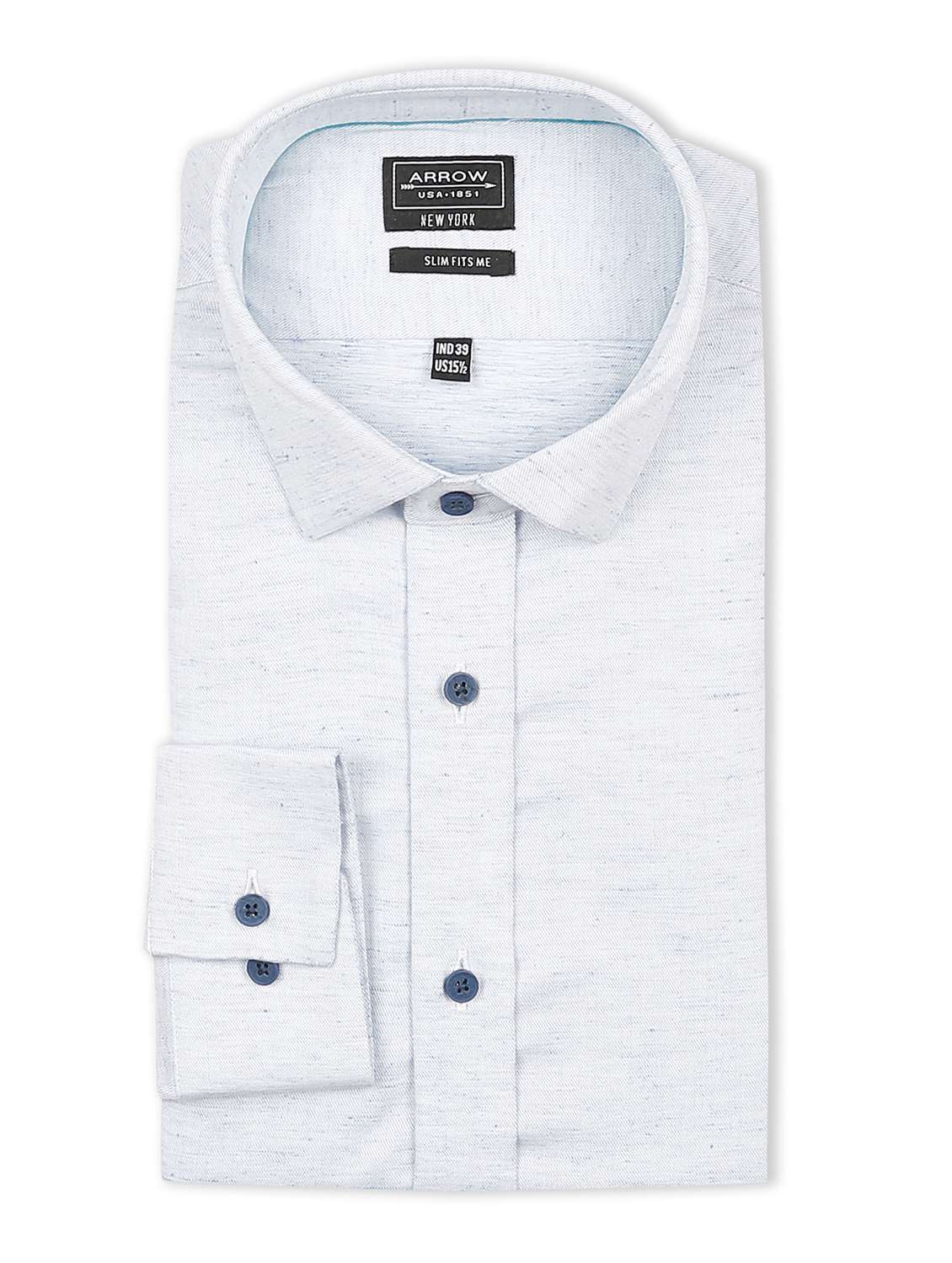 light blue solid formal shirt - 17739321 - Standard Image - 4