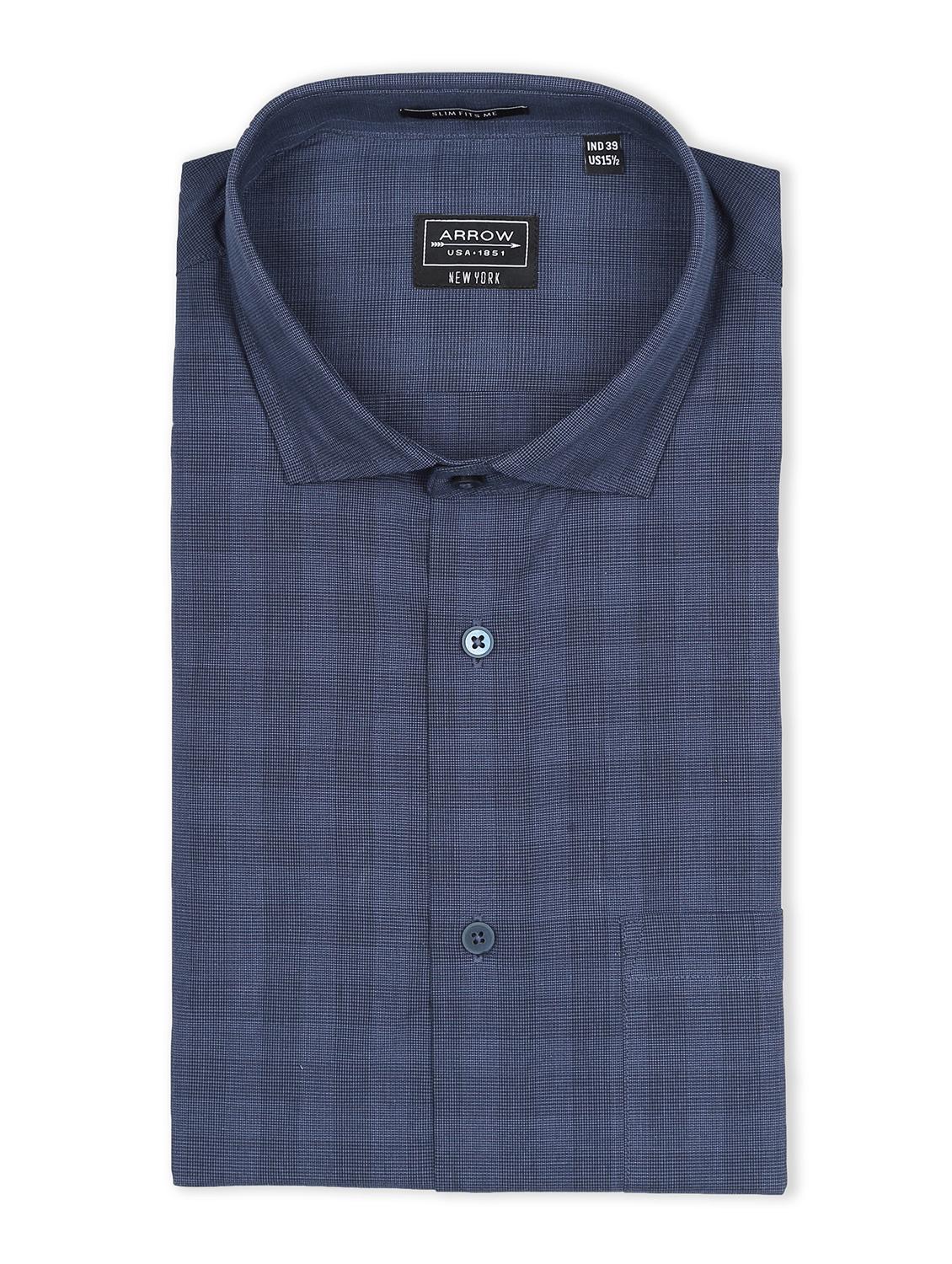 navy blue checkered formal shirt - 17739328 - Standard Image - 4