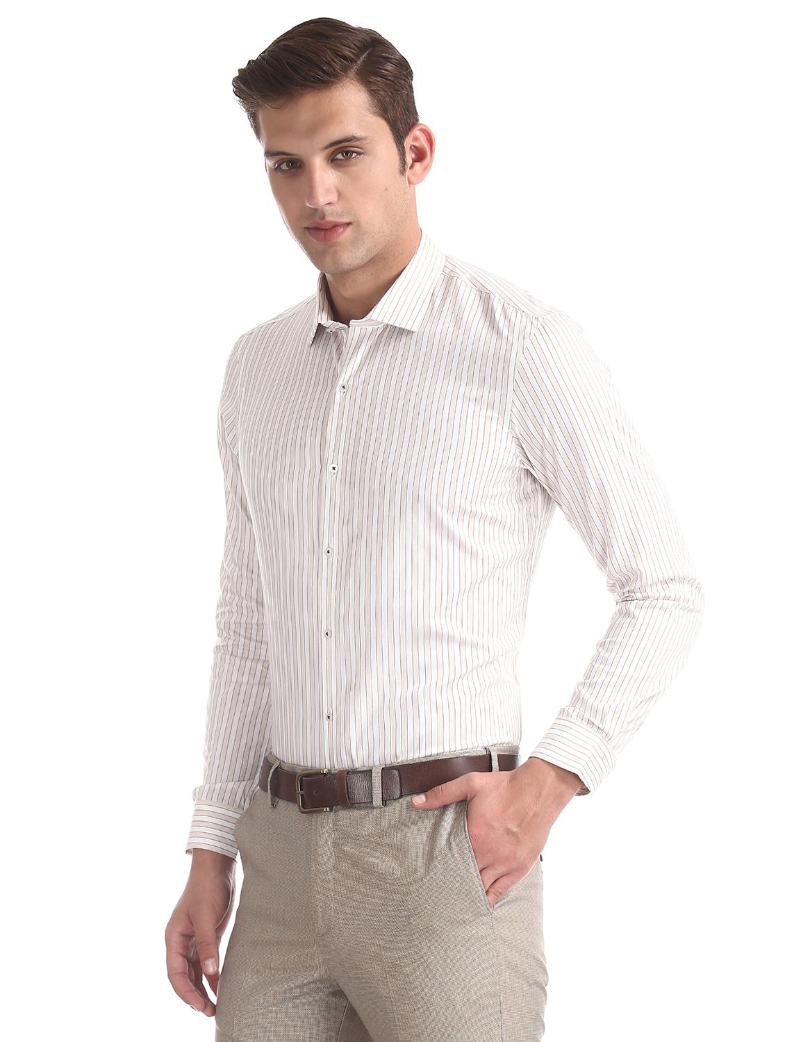 white striped formal shirt - 17739411 -  Standard Image - 1