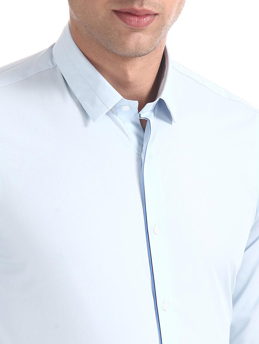 light blue solid formal shirt - 17739419 - Standard Image - 4
