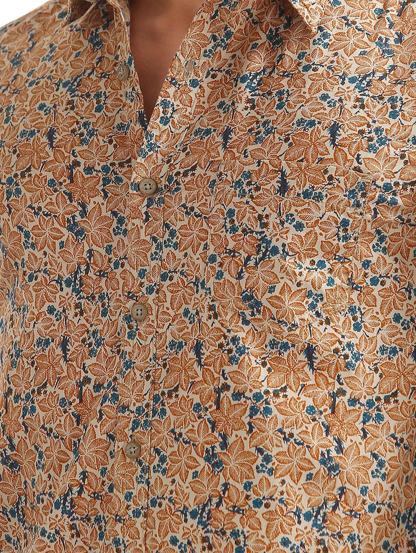beige printed casual shirt - 17739459 - Standard Image - 4
