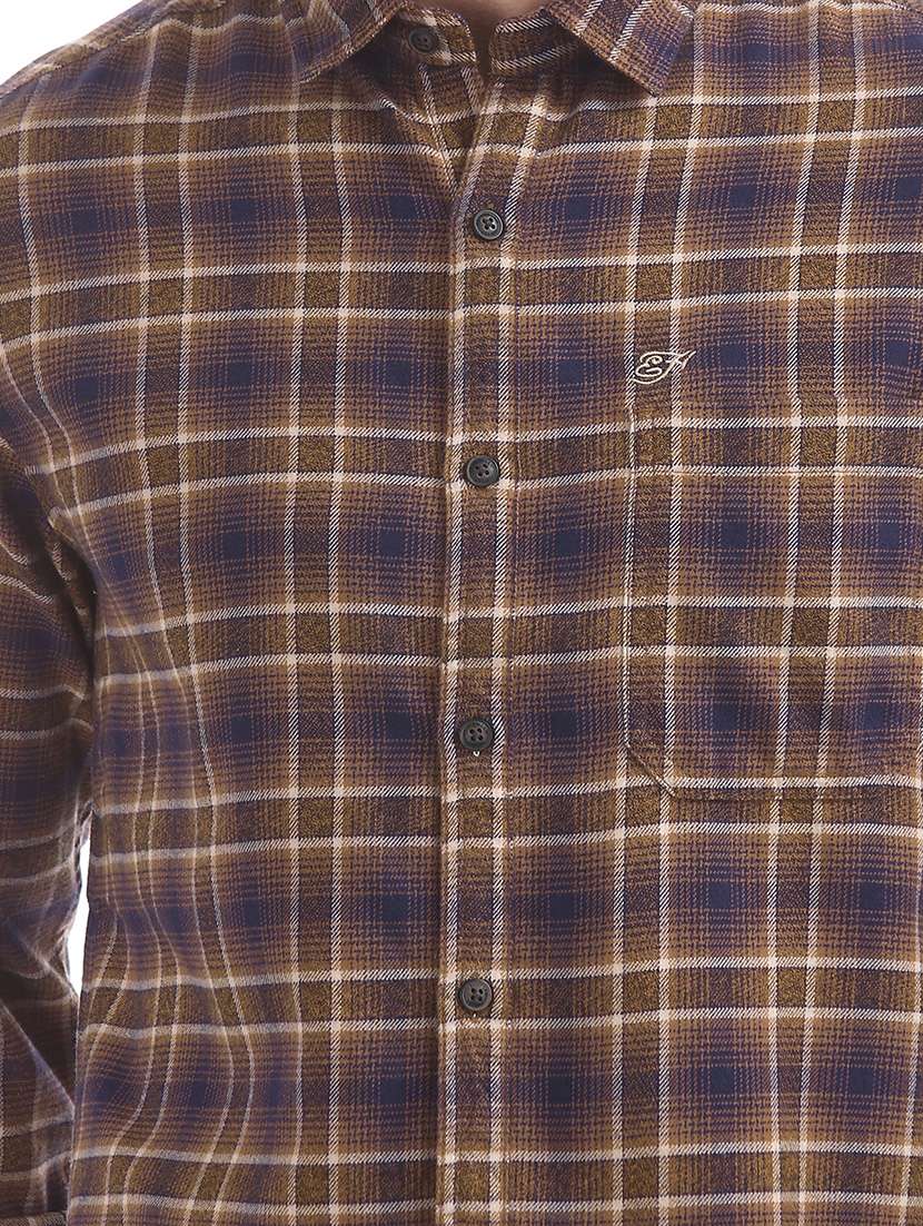 brown checkered casual shirt - 17739460 -  Standard Image - 4