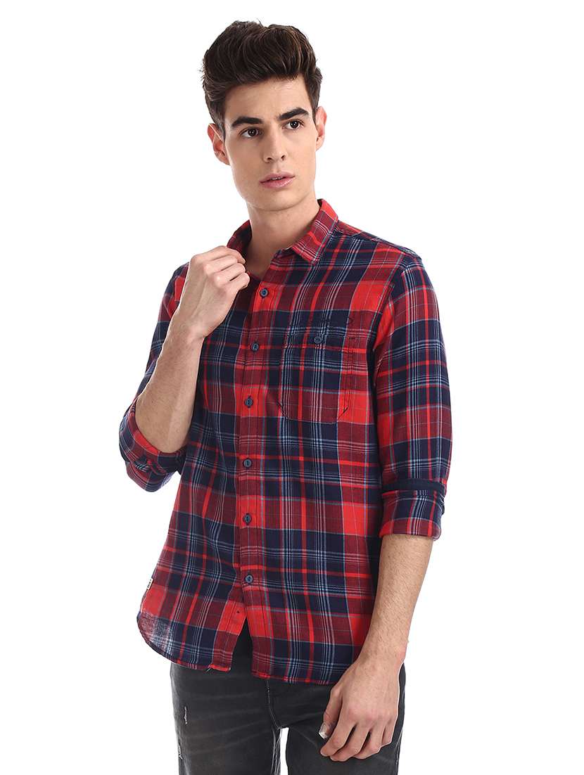 mens checks casual shirt