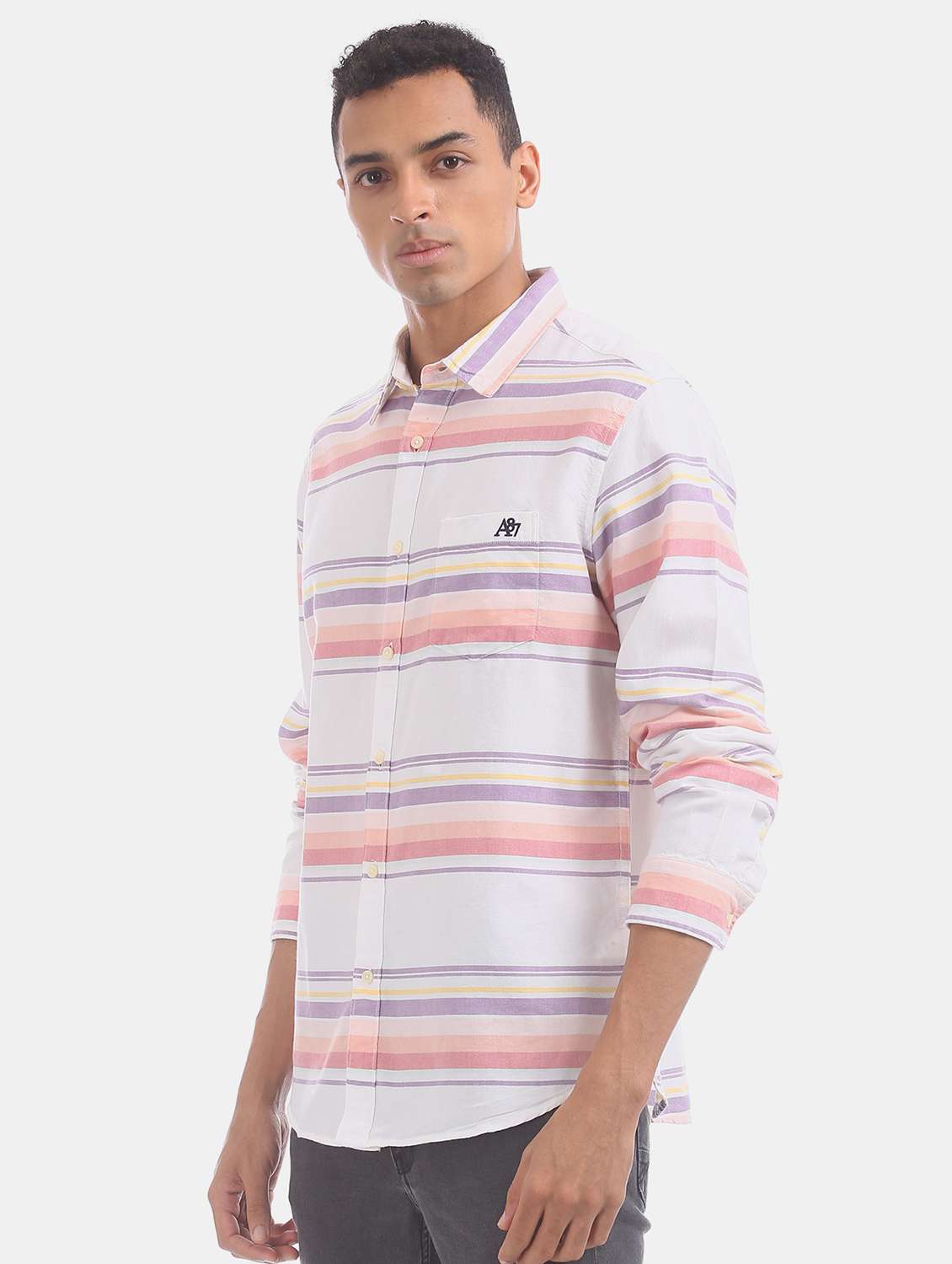 white striped casual shirt - 17739559 -  Standard Image - 1
