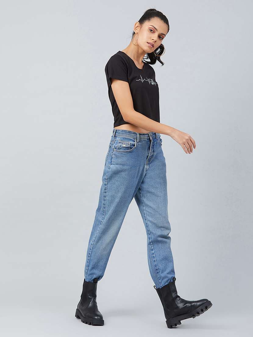 women's chest print v neck t-shirt - 17739980 -  Standard Image - 4