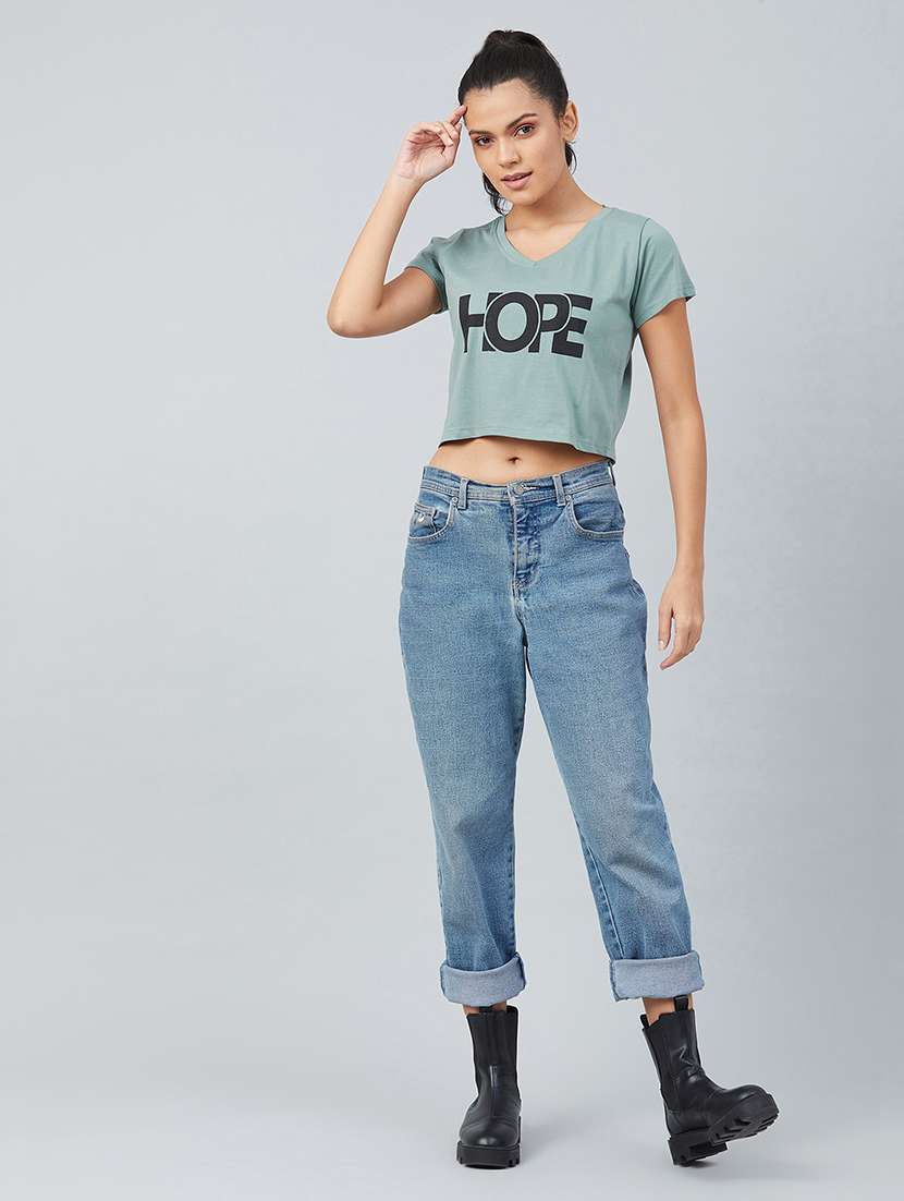 green cotton crop tshirt - 17739983 -  Standard Image - 4