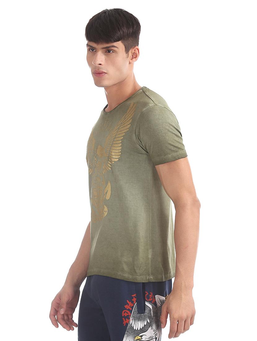 green front print t-shirt - 17740740 - Standard Image - 1