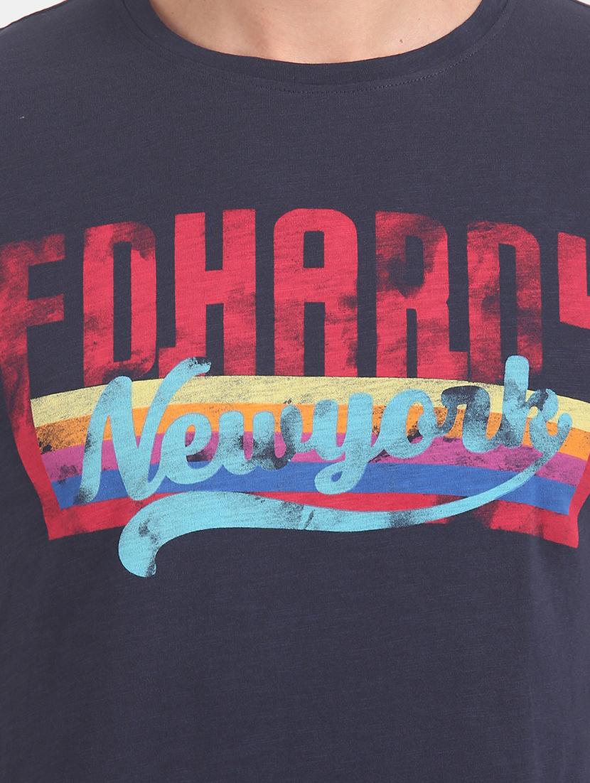 blue chest print t-shirt - 17740751 - Standard Image - 4