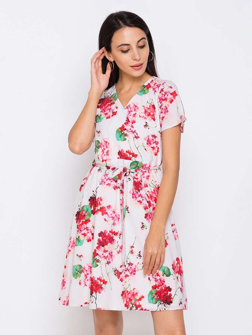 women's wrap floral dress
