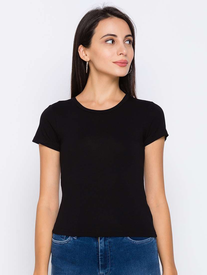 women's plain round neck t-shirt