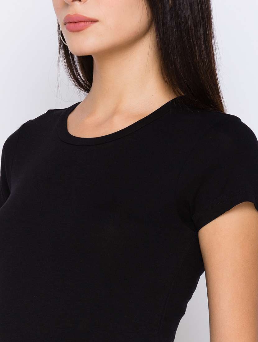women's plain round neck t-shirt - 17742286 -  Standard Image - 4
