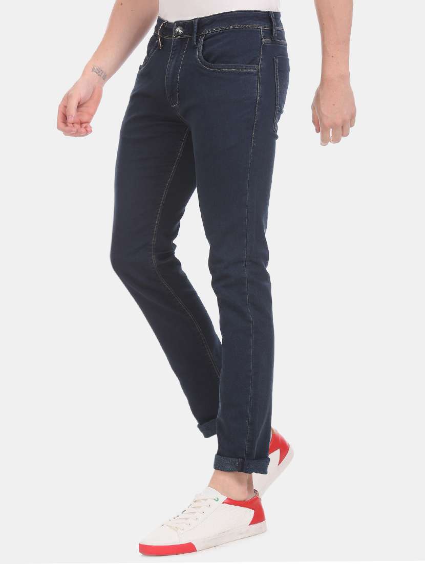blue plain denim jeans  - 17742345 -  Standard Image - 1