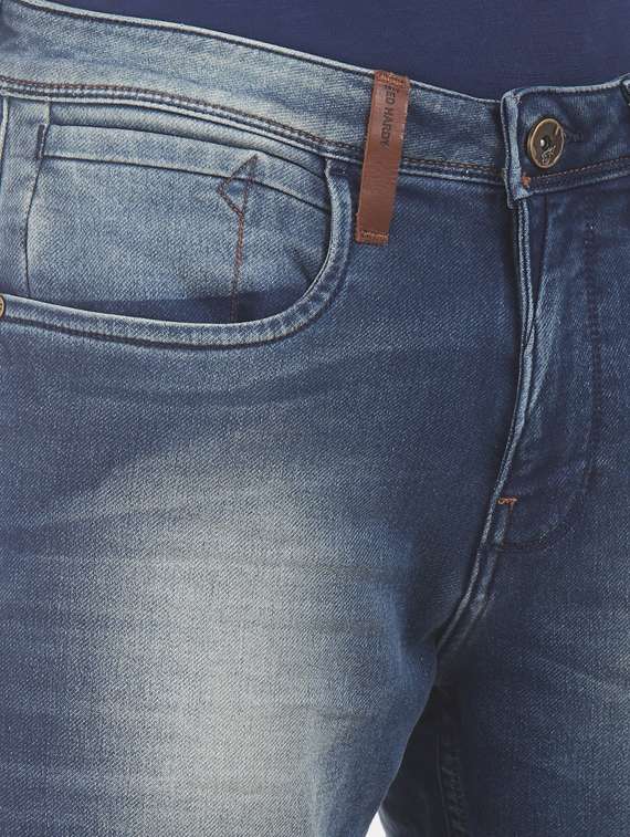 blue stone washed denim jeans - 17742347 - Standard Image - 4