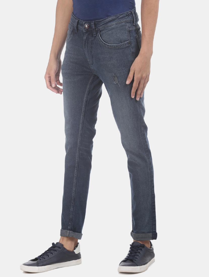 blue stone washed denim jeans - 17742374 - Standard Image - 1