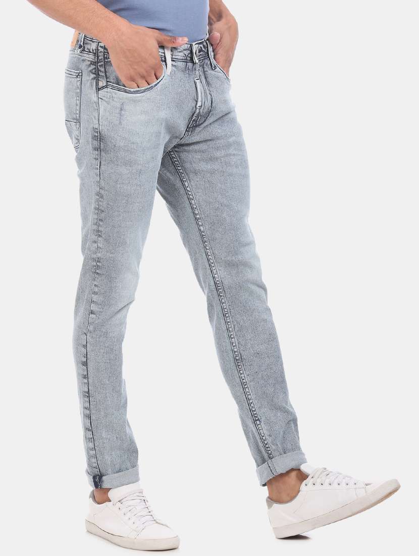 blue heavy washed denim jeans  - 17742469 -  Standard Image - 1