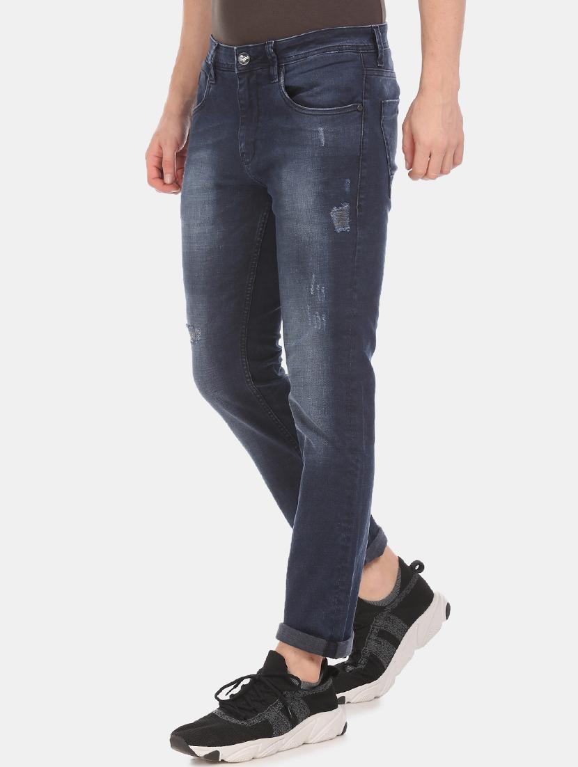 mens slim fit distressed jeans - 17742495 - Standard Image - 1