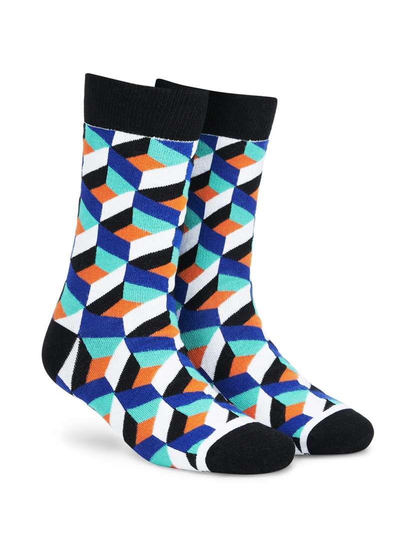multi colored cotton above ankle length sock