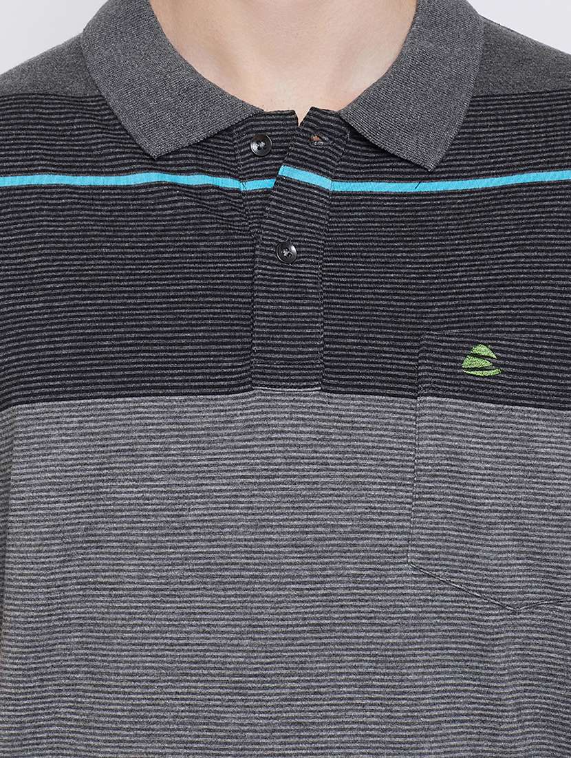 grey striped polo t-shirt - 17745646 - Standard Image - 4