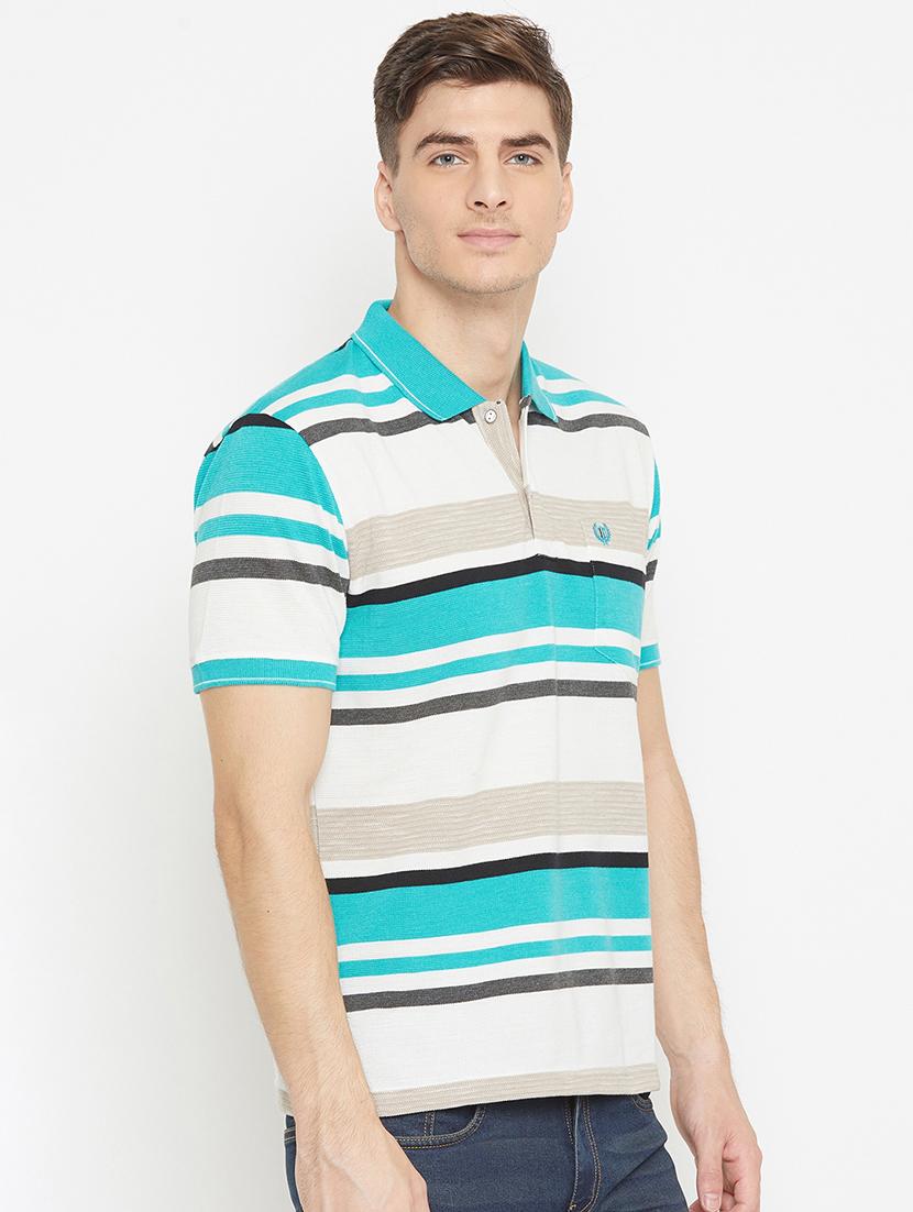 blue striped polo t-shirt - 17745656 - Standard Image - 1