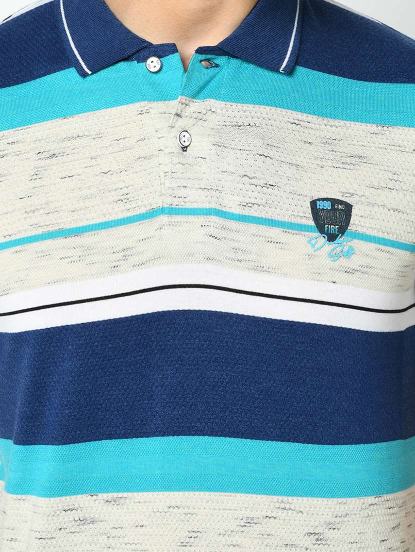 blue striped polo t-shirt - 17745663 - Standard Image - 4