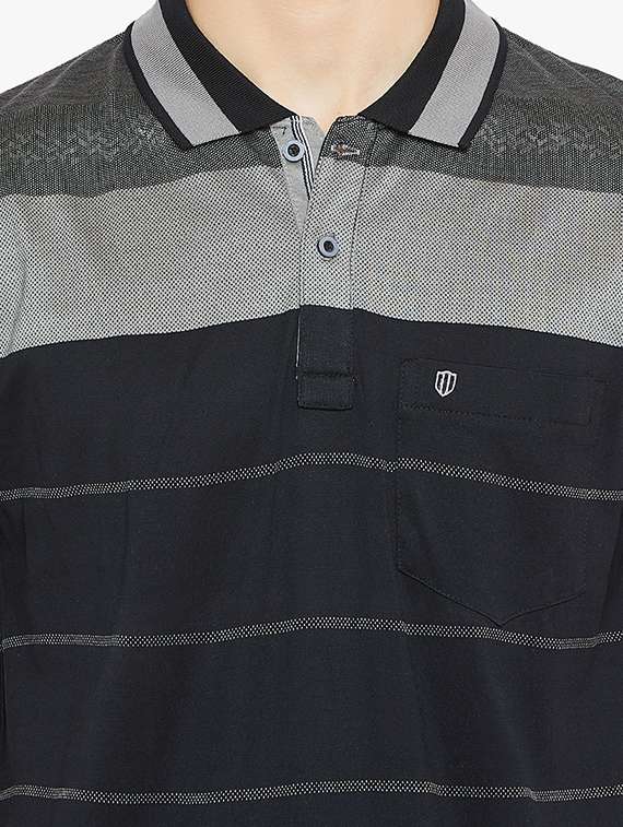 black striped polo t-shirt - 17745685 - Standard Image - 4