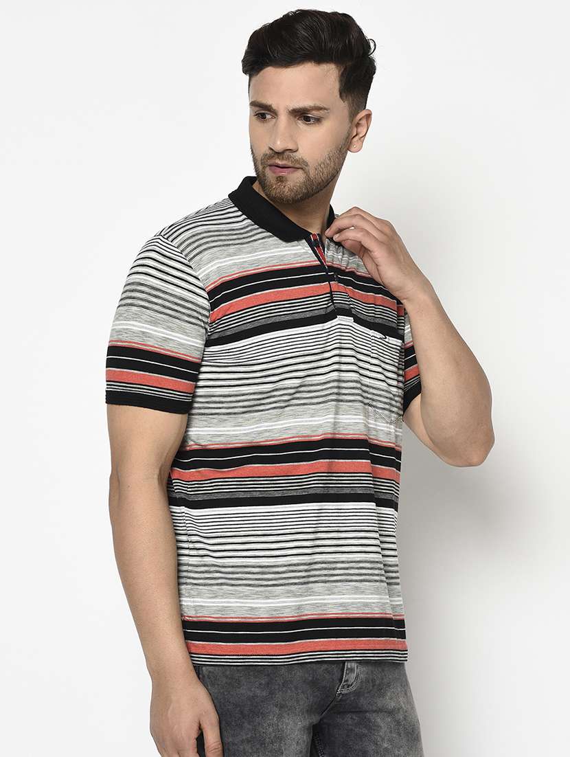 black striped polo t-shirt - 17745692 - Standard Image - 1