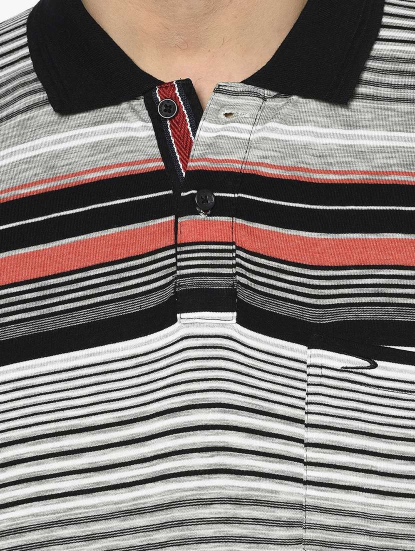 black striped polo t-shirt - 17745692 - Standard Image - 4