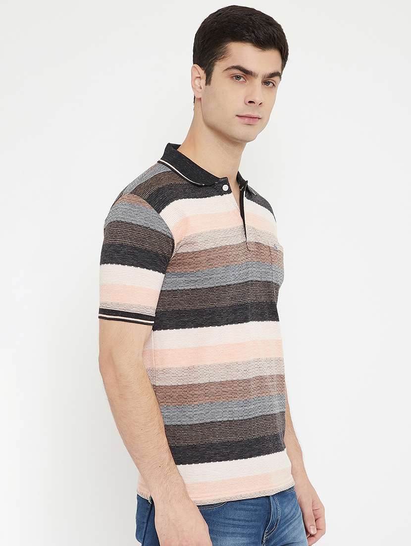 multi colored striped polo t-shirt - 17745693 -  Standard Image - 1