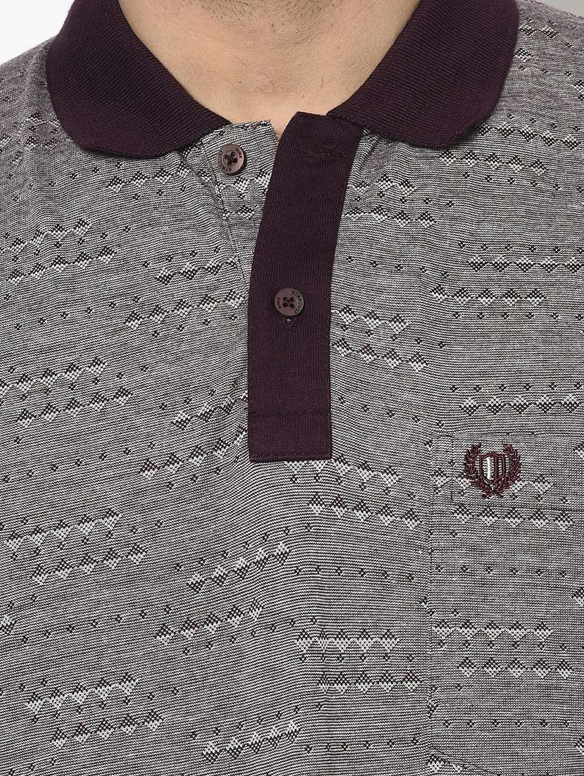purple self design polo t-shirt - 17745737 - Standard Image - 4