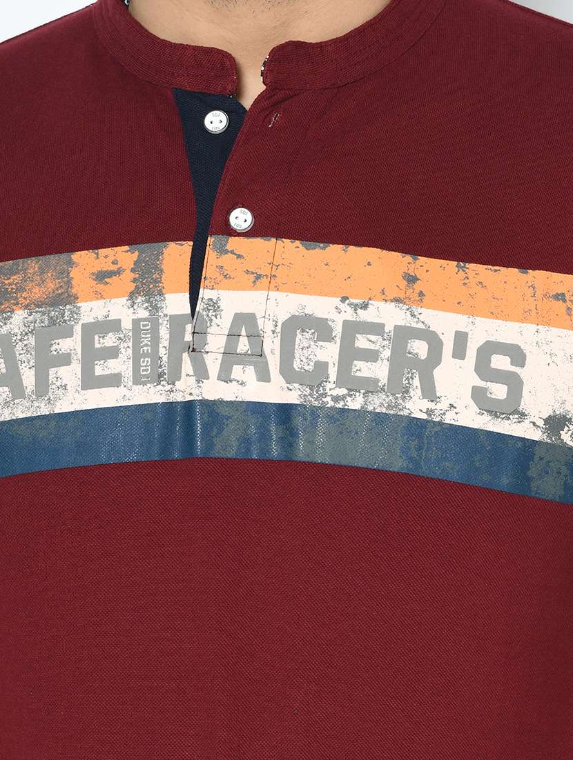 maroon printed t-shirt - 17745738 -  Standard Image - 4